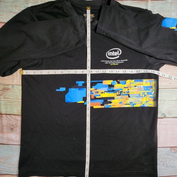 Intel Core 365 Mens Black Long Sleeve Shirt With 14nm Silicon Tech Graphic Desig - Picture 8 of 10